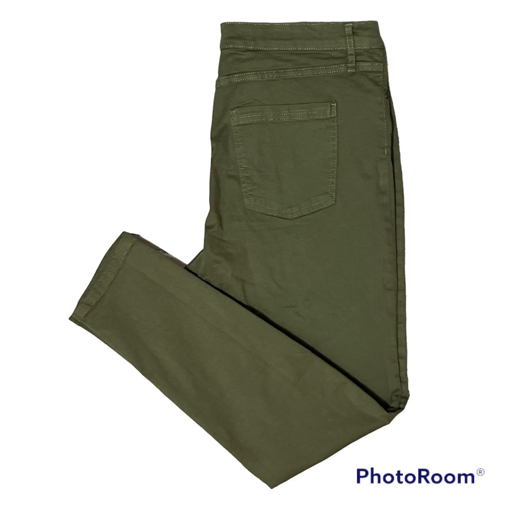 Dip Denim Olive Green Mid Rise Skinny Jeans Size 12
